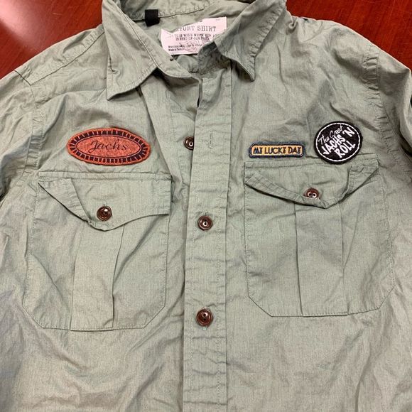 Jachs Comfort Shirt Olive Military Style Shirt Dress sz L (runs small) - Picture 2 of 8